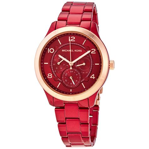 Michael Kors Runway Red Dial Ladies Watch MK6594